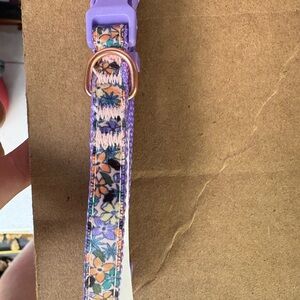 Top Paw Dog collar with Floral and Purple Design
